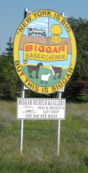 [Biggar town sign as of August 2008]